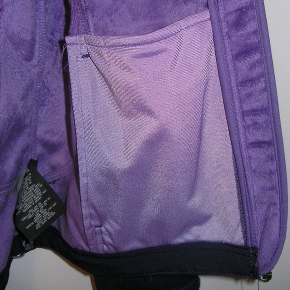 Kirkland Womens Large Navy Jacket Coat Full Zip Pockets Purple Fleece Lined Fit - Picture 12 of 13